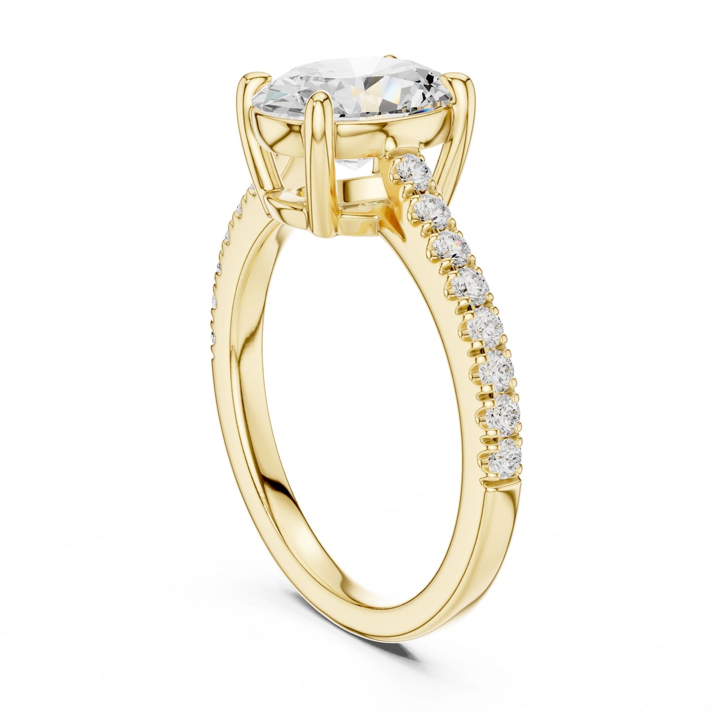 Oval Lab Grown Diamond Pave Engagement Ring