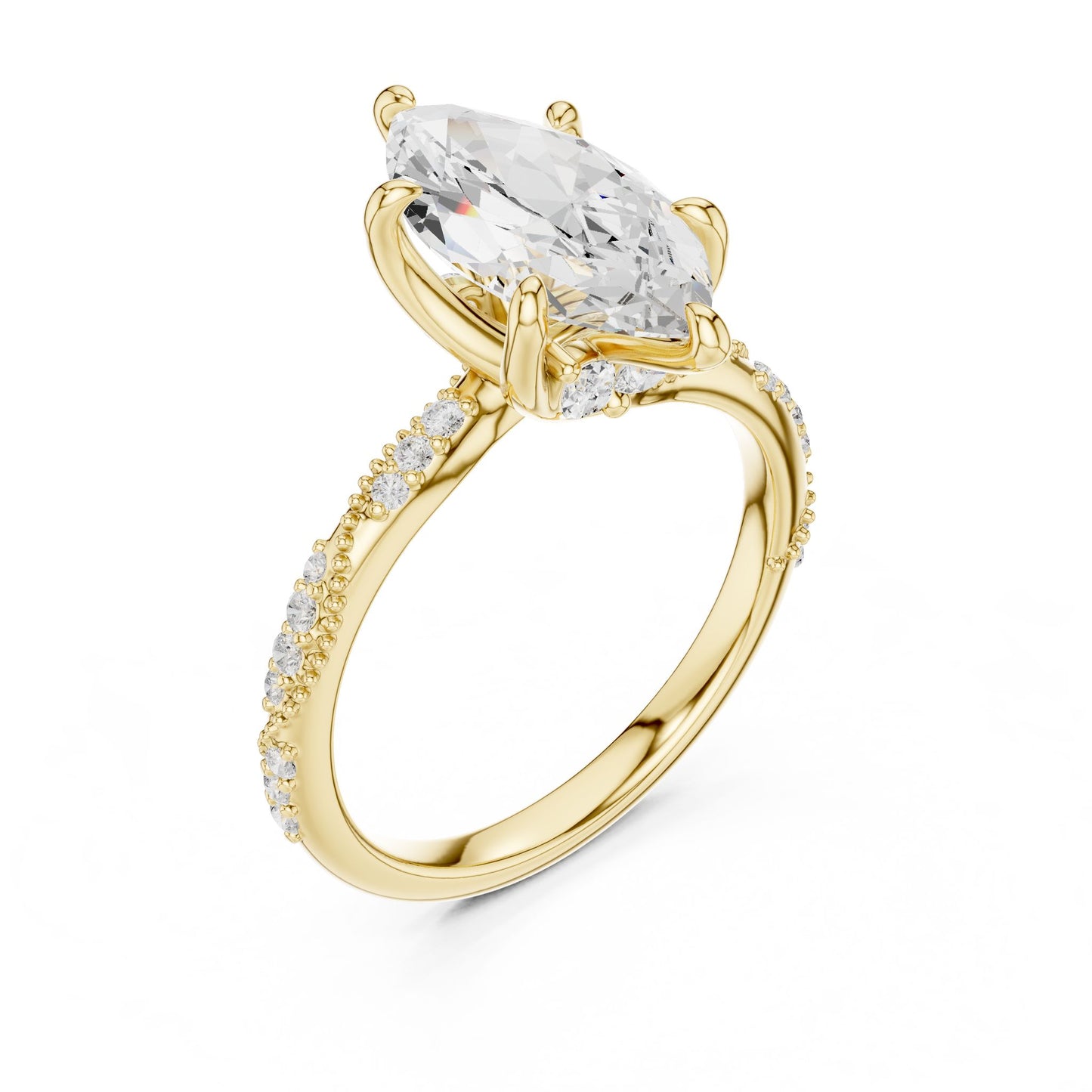 Oval Lab Grown Diamond Pave Engagement Ring