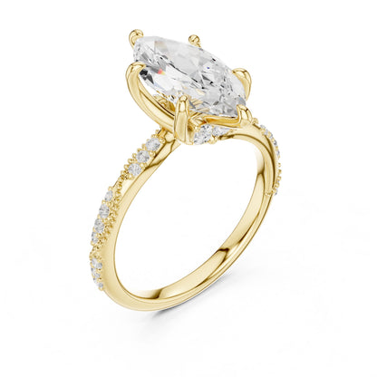 Oval Lab Grown Diamond Pave Engagement Ring