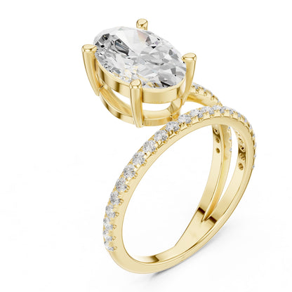 Oval Lab Grown Diamond Pave Engagement Ring