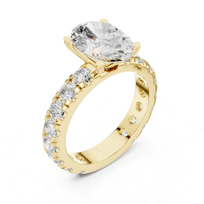 Oval Lab Grown Diamond Pave Engagement Ring