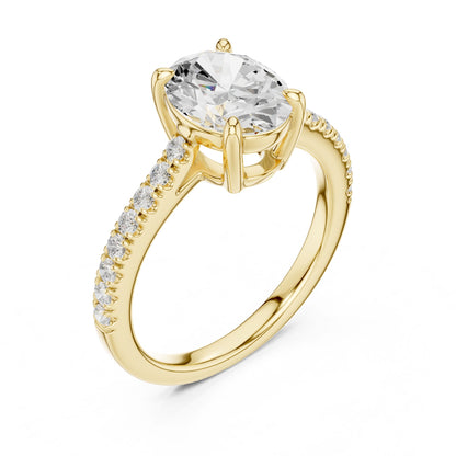 Oval Lab Grown Diamond Pave Engagement Ring