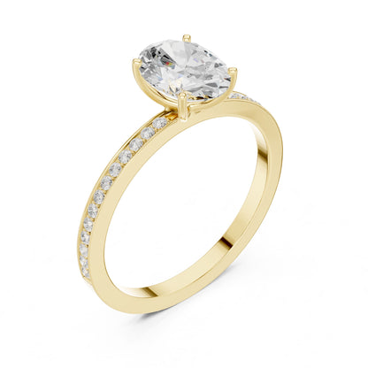Oval Lab Grown Diamond Pave Engagement Ring