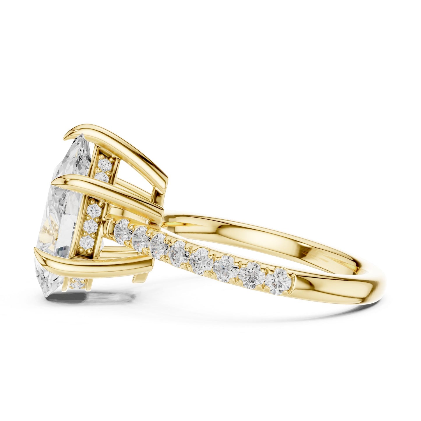 Oval Lab Grown Diamond Pave Engagement Ring