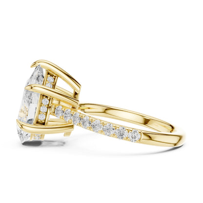 Oval Lab Grown Diamond Pave Engagement Ring
