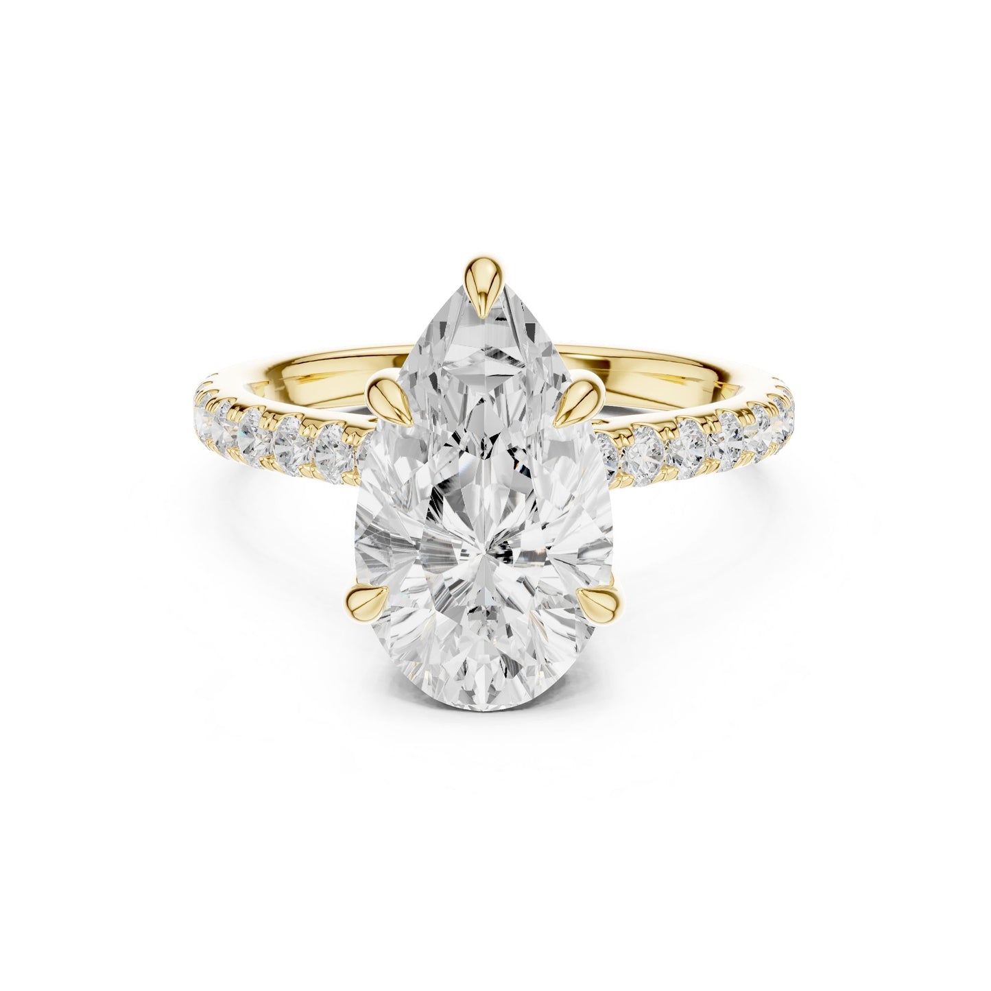 Oval Lab Grown Diamond Pave Engagement Ring