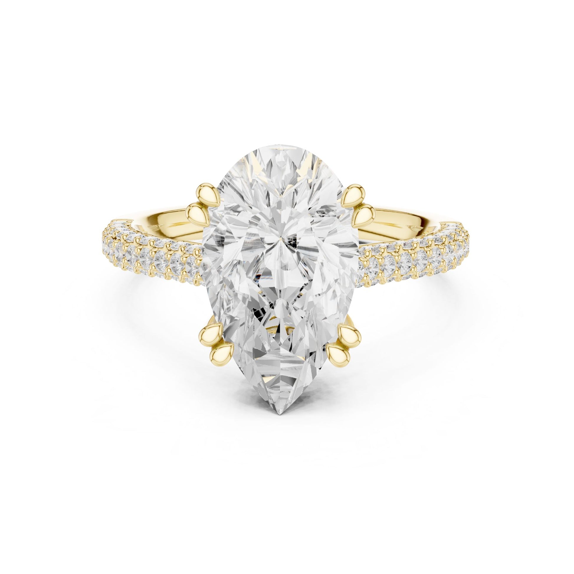 Oval Lab Grown Diamond Pave Engagement Ring