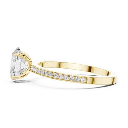 Oval Lab Grown Diamond Pave Engagement Ring