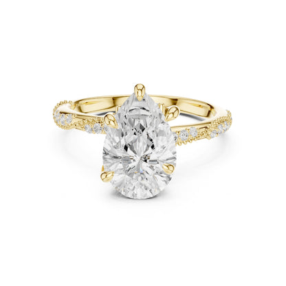 Oval Lab Grown Diamond Pave Engagement Ring