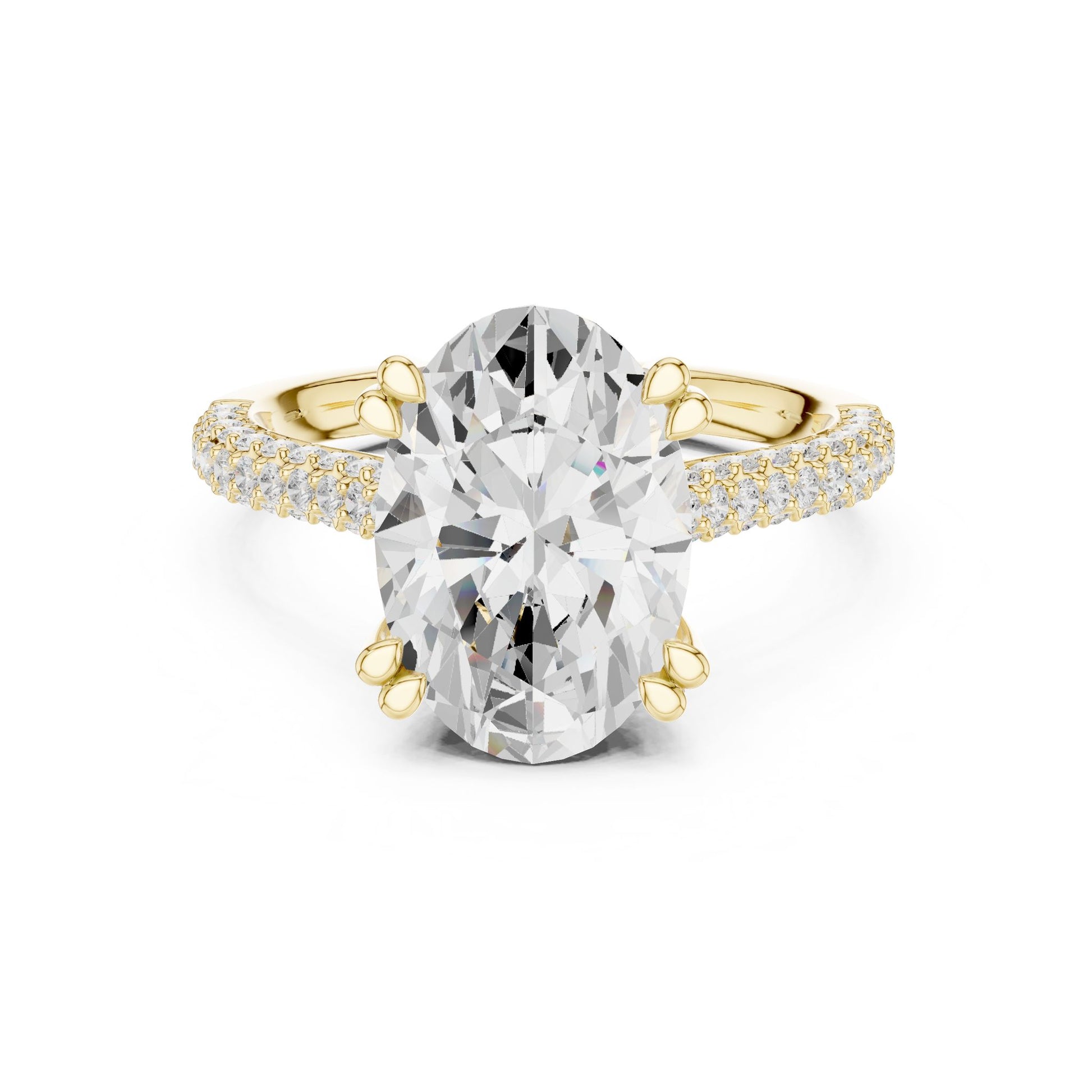 Oval Lab Grown Diamond Pave Engagement Ring