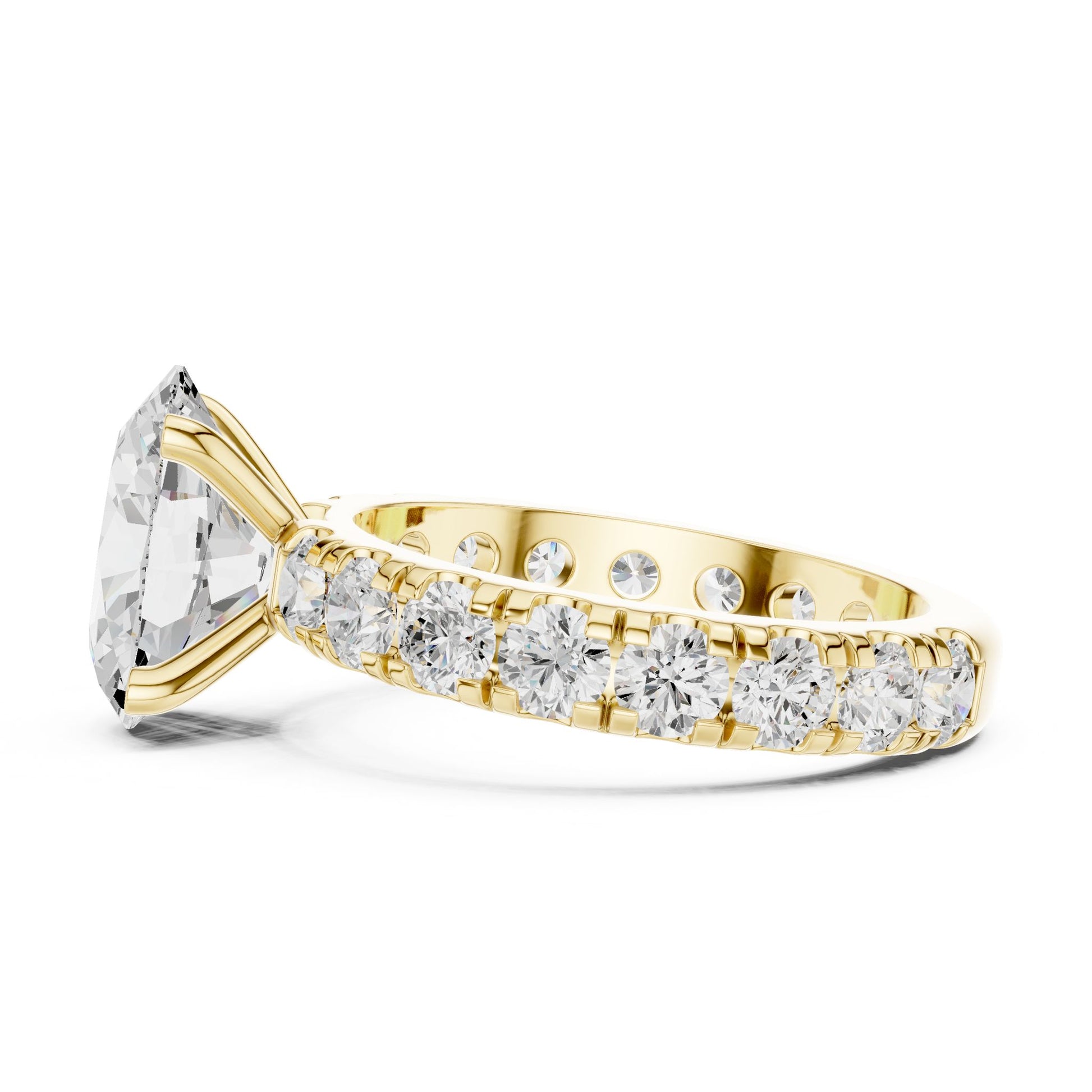 Oval Lab Grown Diamond Pave Engagement Ring