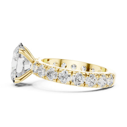 Oval Lab Grown Diamond Pave Engagement Ring