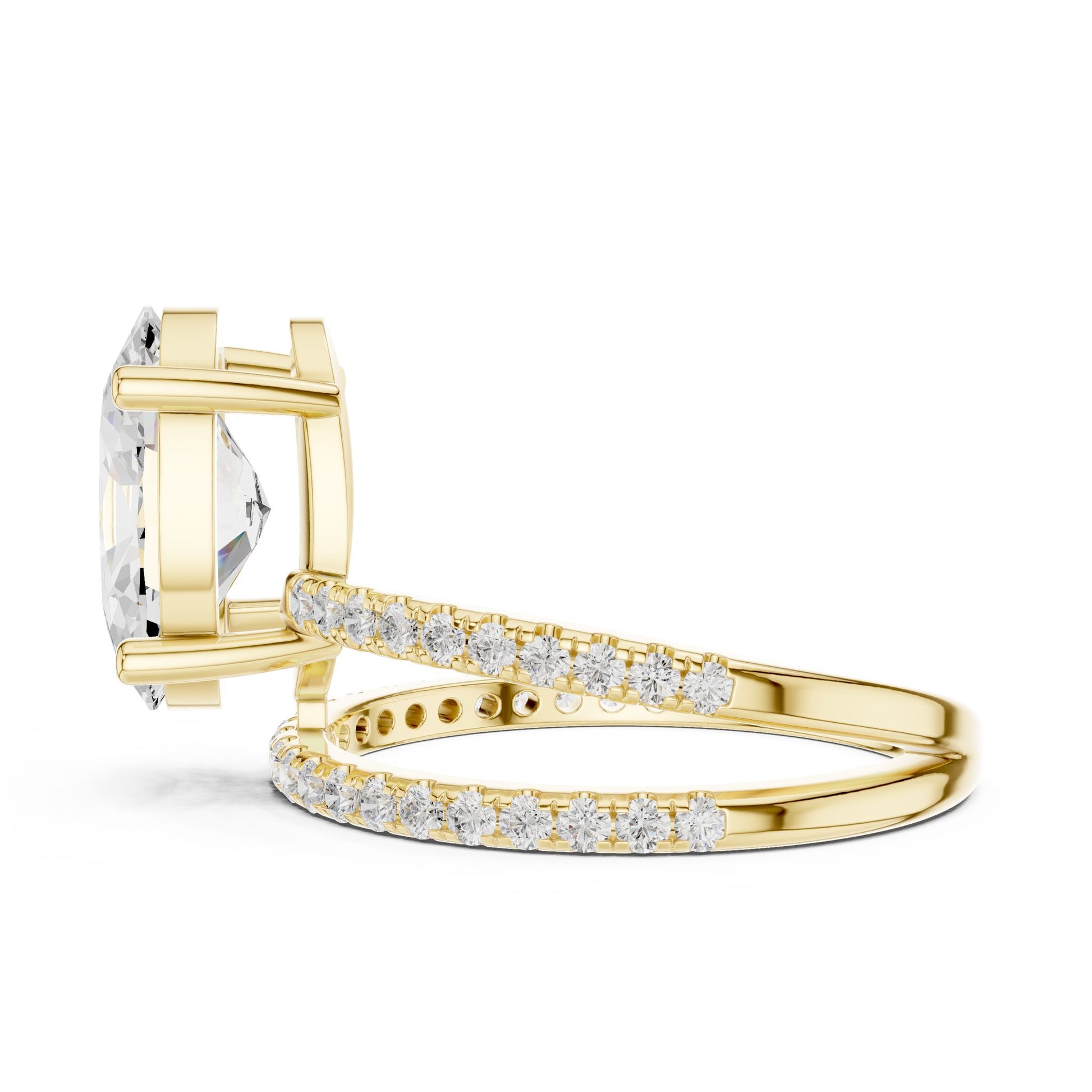 Oval Lab Grown Diamond Pave Engagement Ring