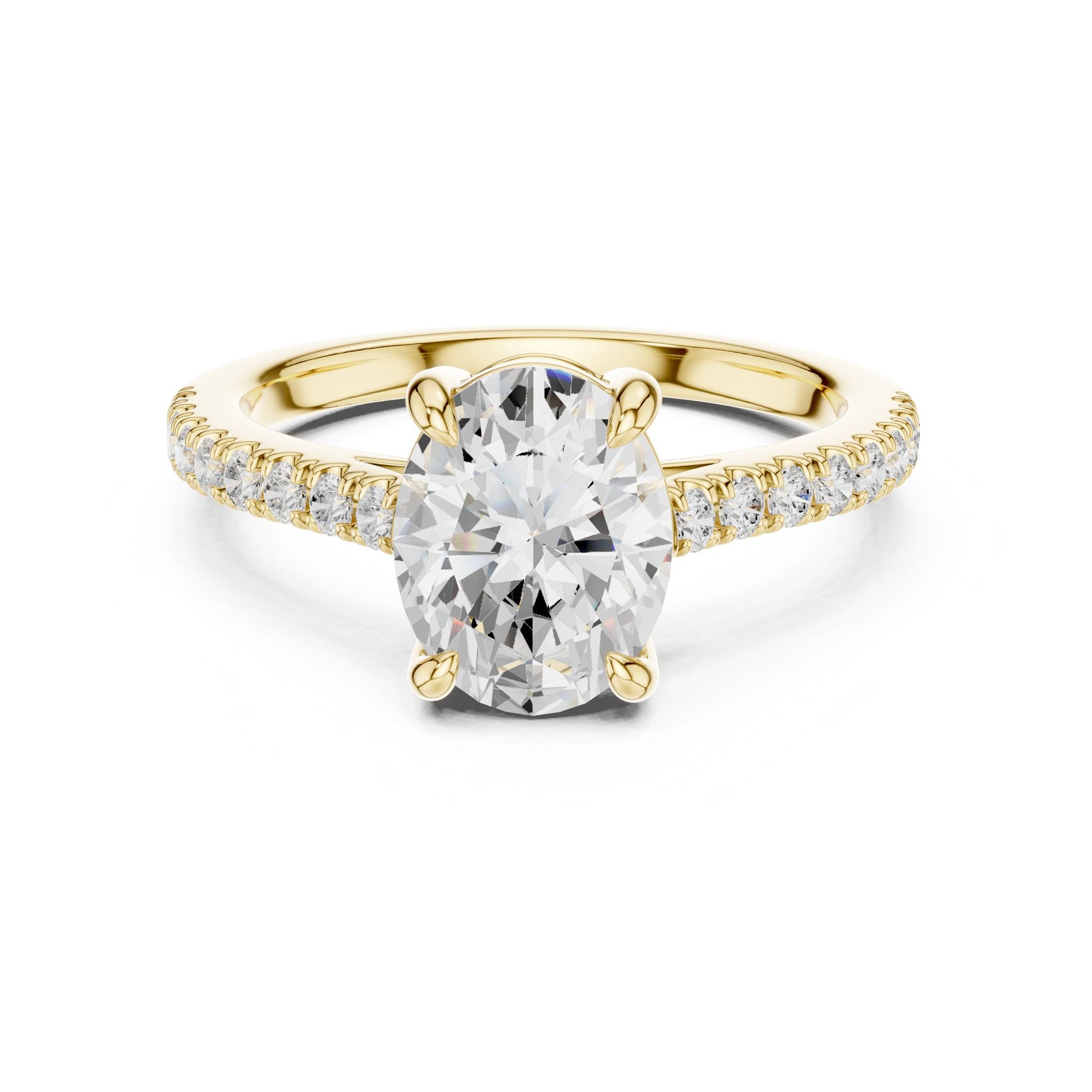 Oval Lab Grown Diamond Pave Engagement Ring