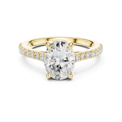 Oval Lab Grown Diamond Pave Engagement Ring