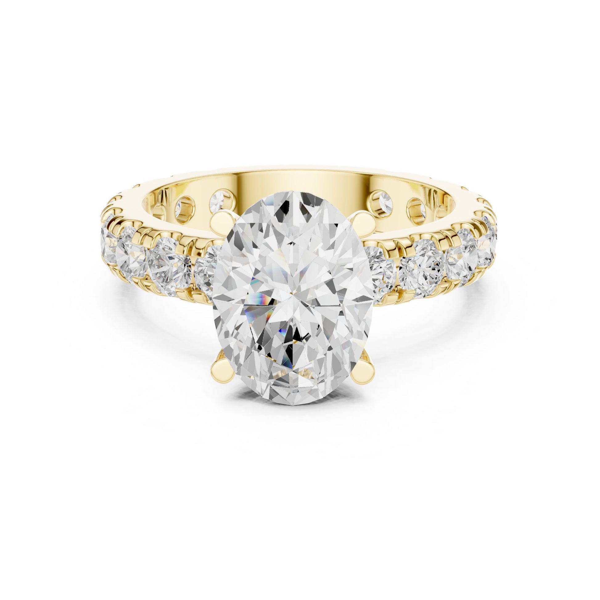 Oval Lab Grown Diamond Pave Engagement Ring