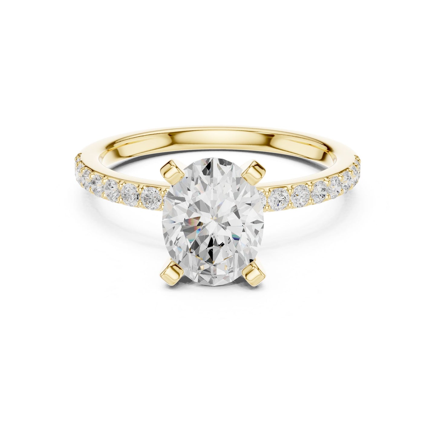 Oval Lab Grown Diamond Pave Engagement Ring