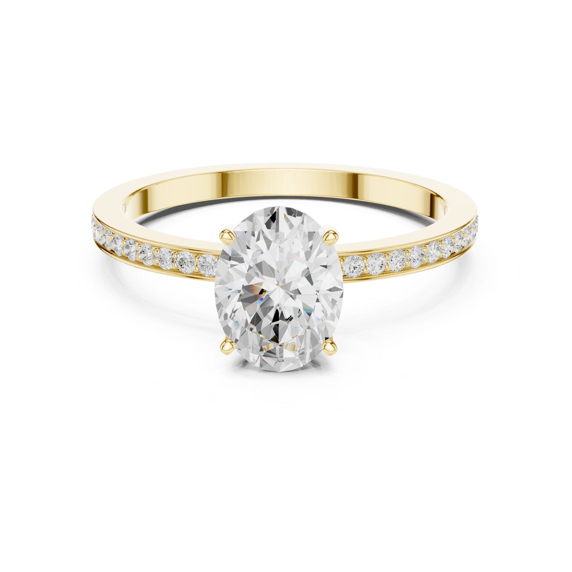 Oval Lab Grown Diamond Pave Engagement Ring