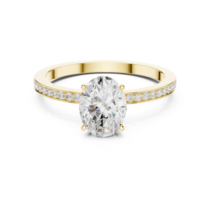 Oval Lab Grown Diamond Pave Engagement Ring