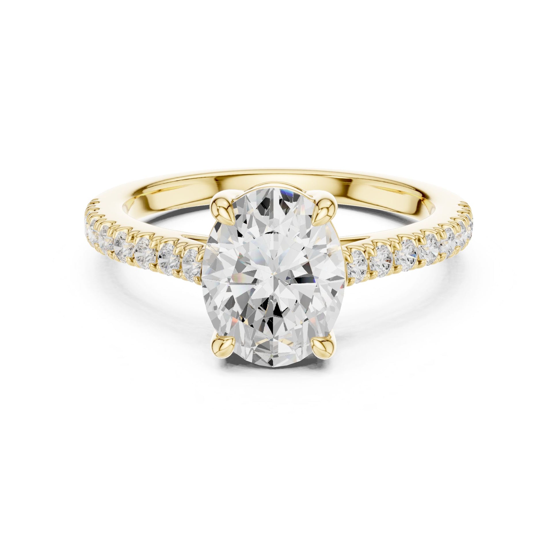 Oval Lab Grown Diamond Pave Engagement Ring