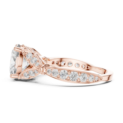 Women's Oval Lab Grown Diamond Side-Stone Ring