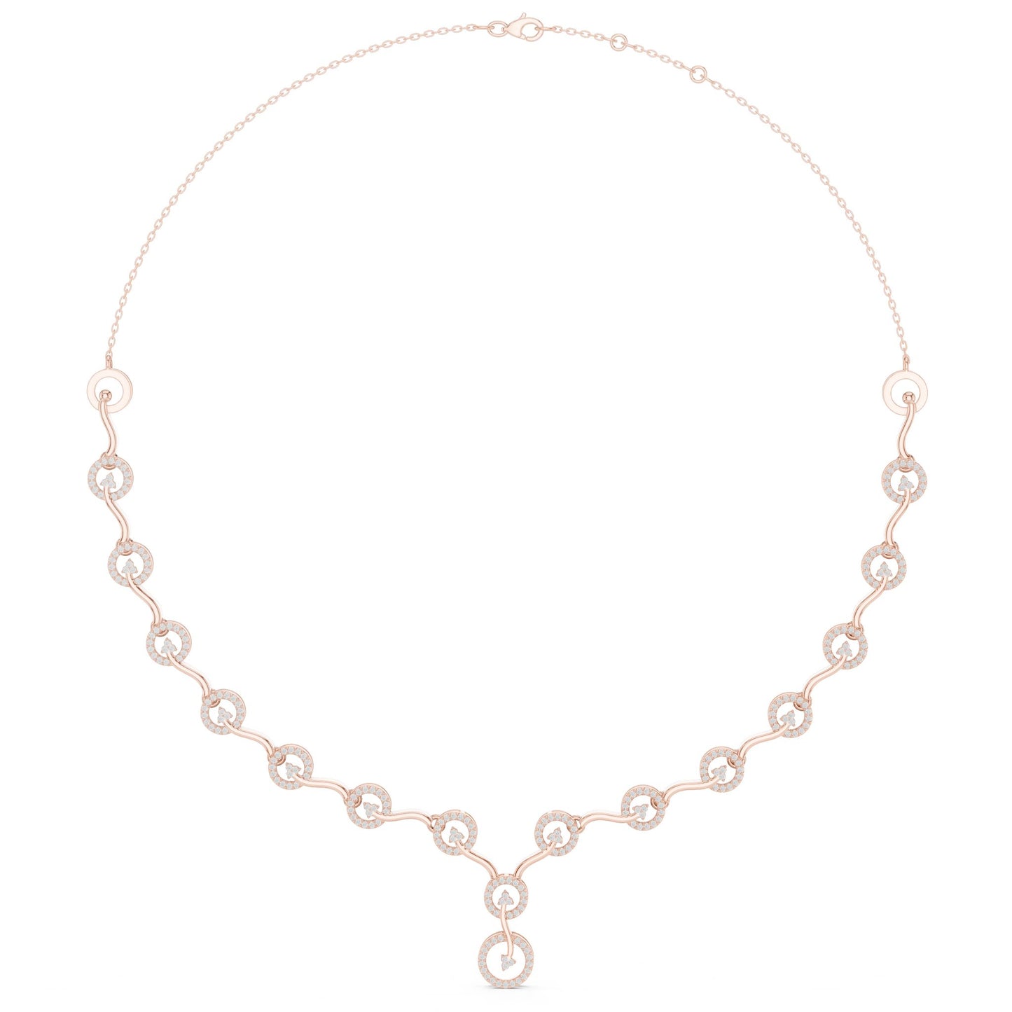 Oval Lab Grown Diamond Side-Stone Pendant