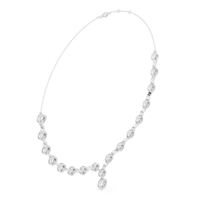 Oval Lab Grown Diamond Side-Stone Pendant