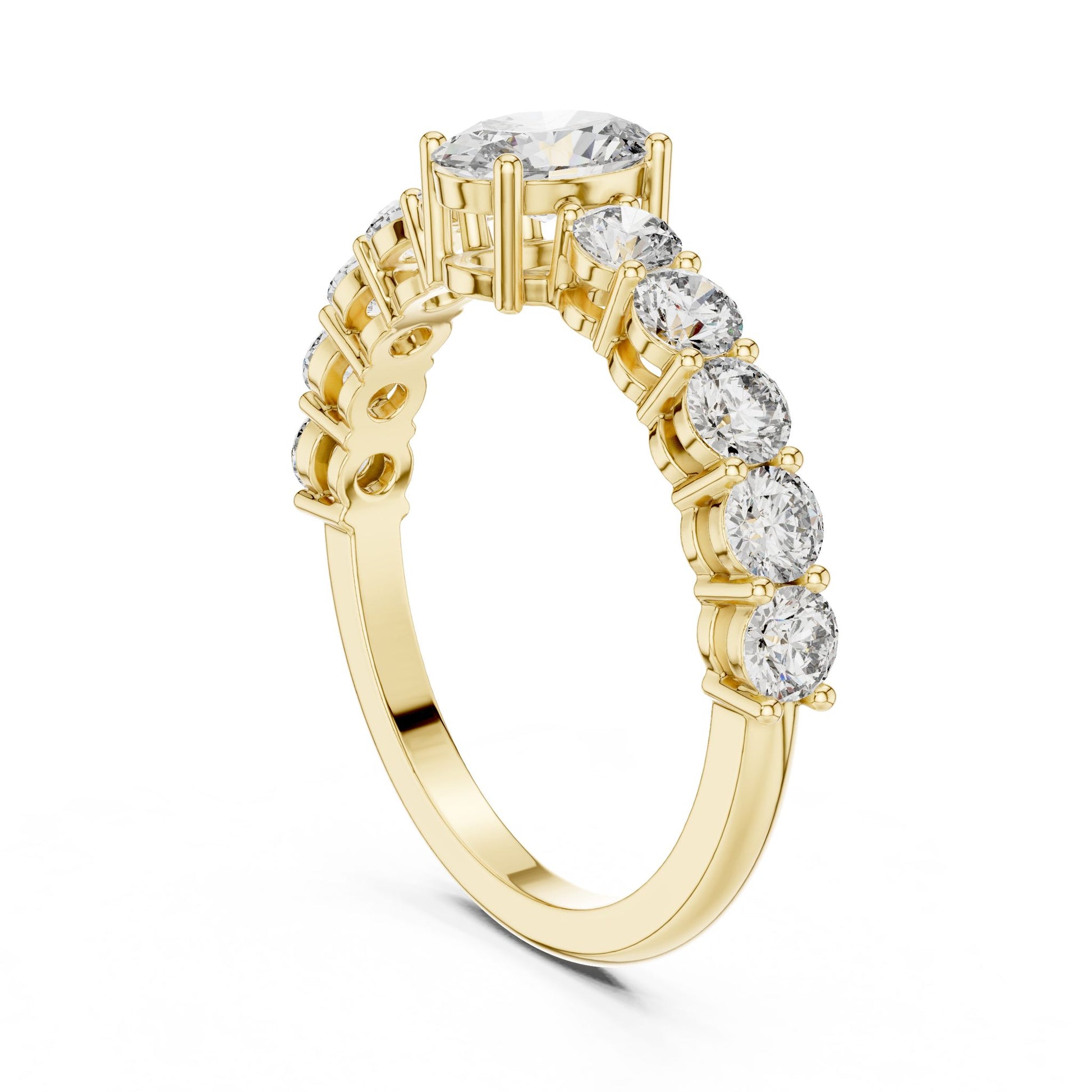 Oval Lab Grown Diamond Side-Stone Engagement Ring