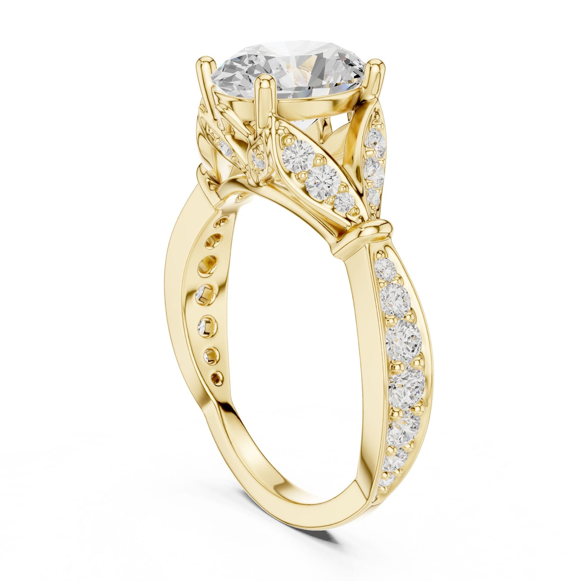 Women's Oval Lab Grown Diamond Side-Stone Ring