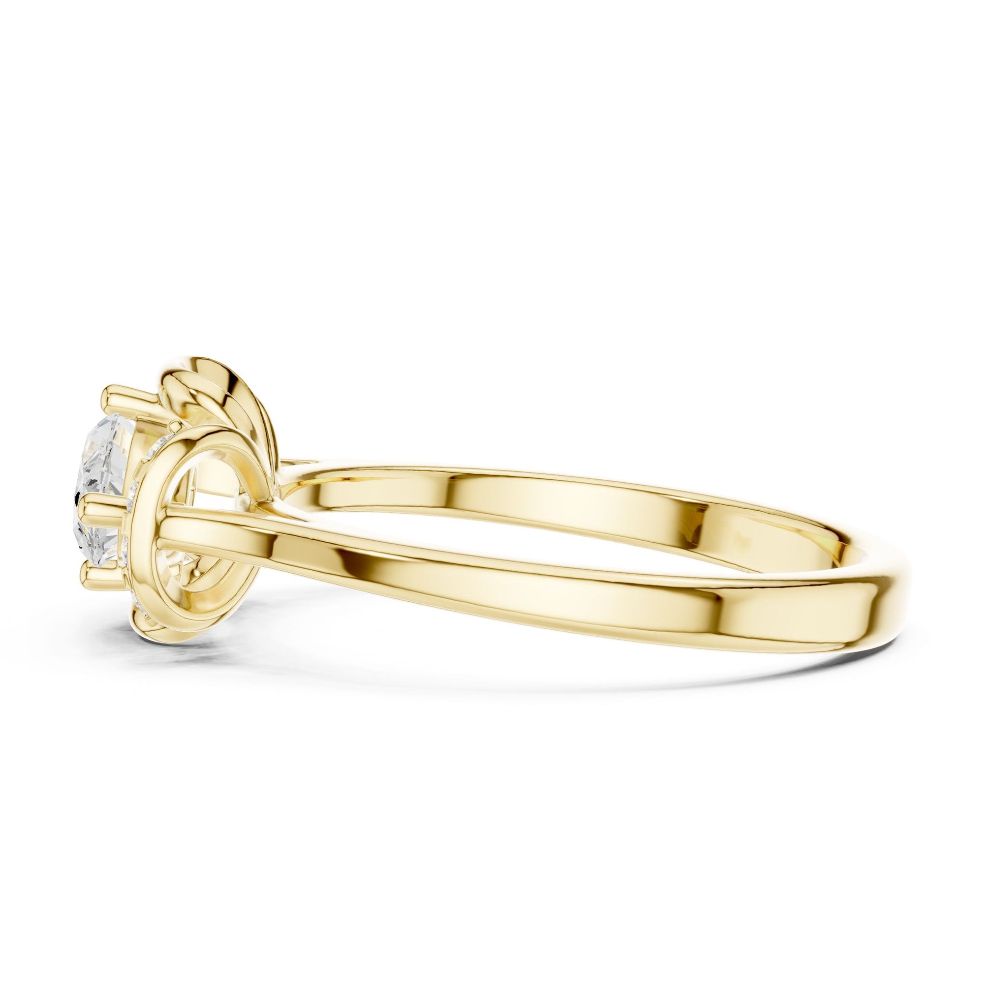 Oval Lab Grown Diamond Side-Stone Engagement Ring