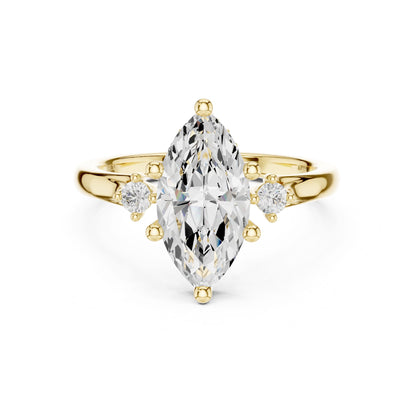 Oval Lab Grown Diamond Side-Stone Engagement Ring