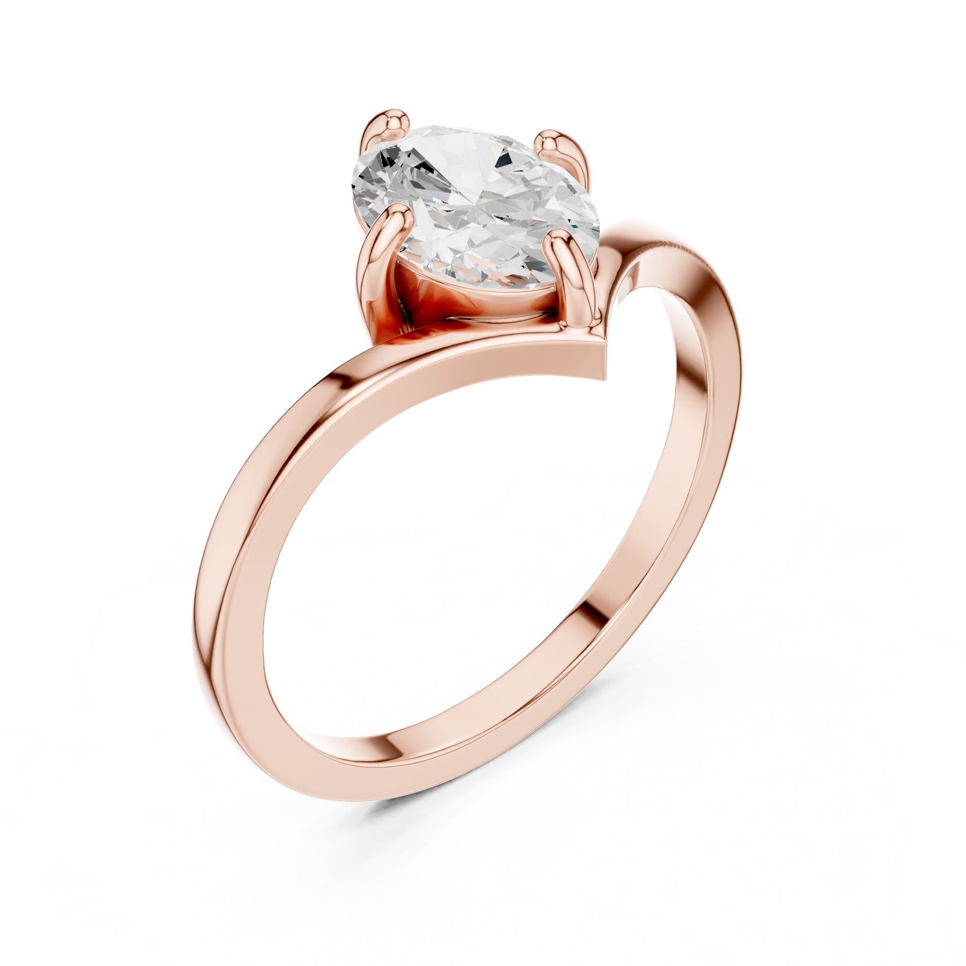 Oval Lab Grown Diamond Solitaire Engagement Ring