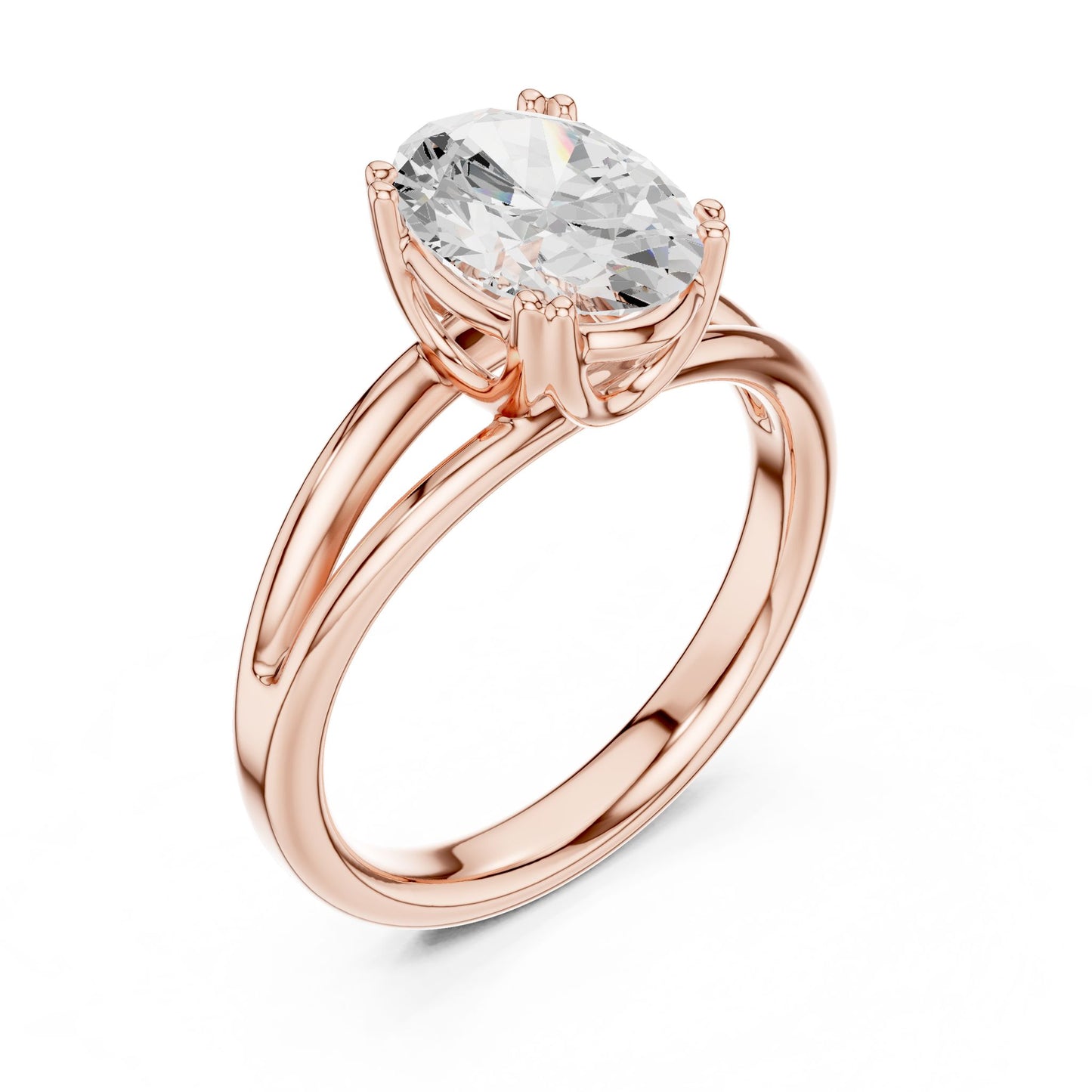 Oval Lab Grown Diamond Solitaire Engagement Ring