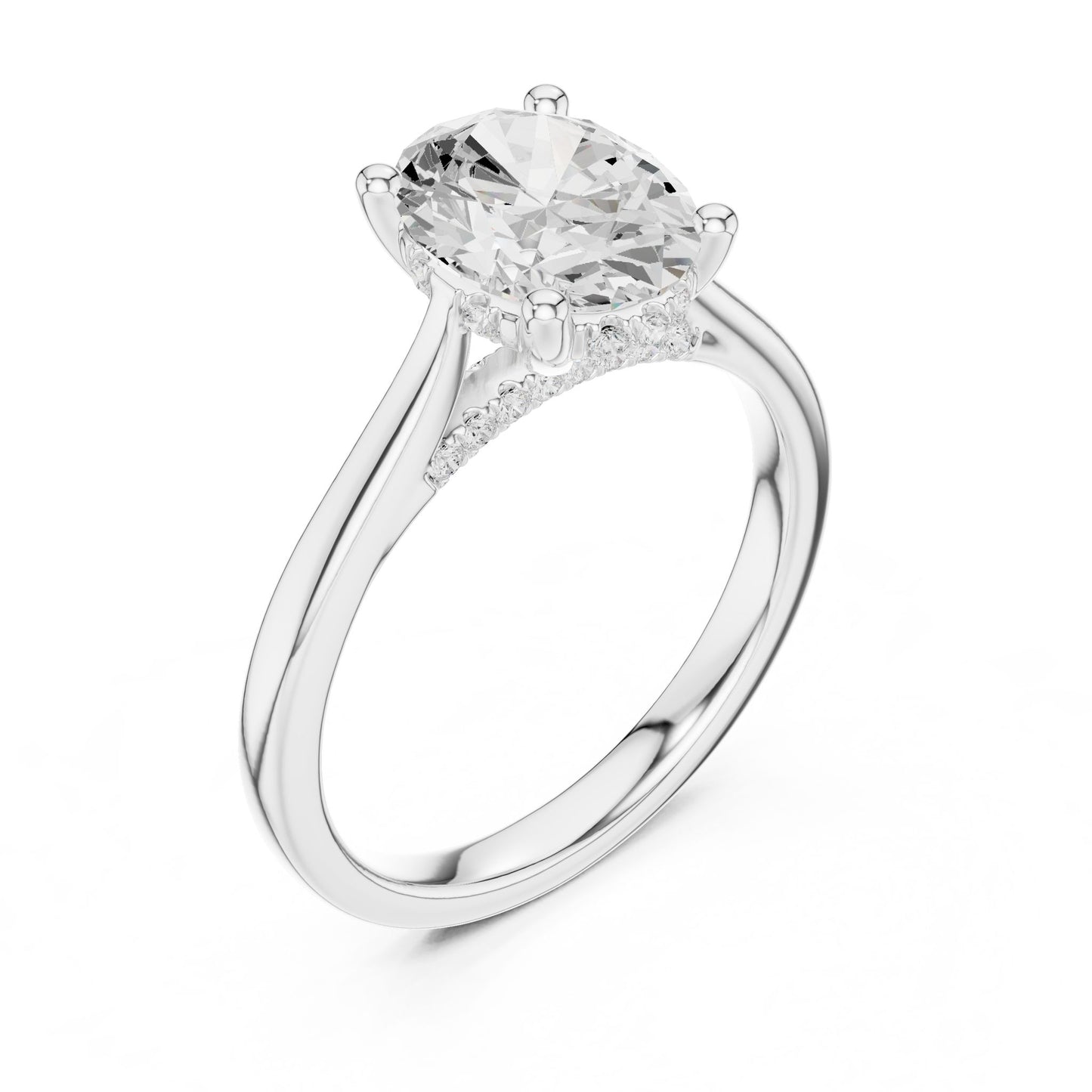Oval Lab Grown Diamond Solitaire Engagement Ring