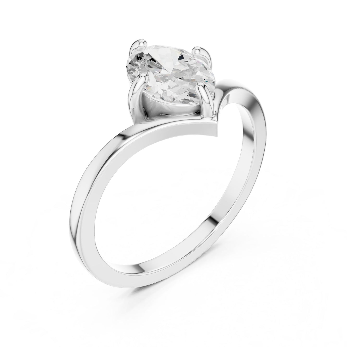 Oval Lab Grown Diamond Solitaire Engagement Ring