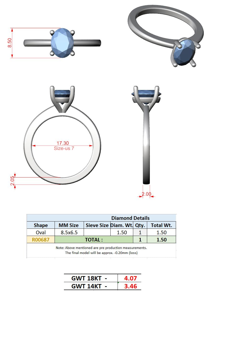 Oval Lab Grown Diamond Solitaire Engagement Ring