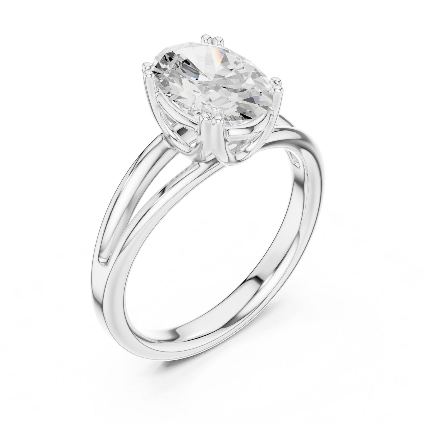 Oval Lab Grown Diamond Solitaire Engagement Ring