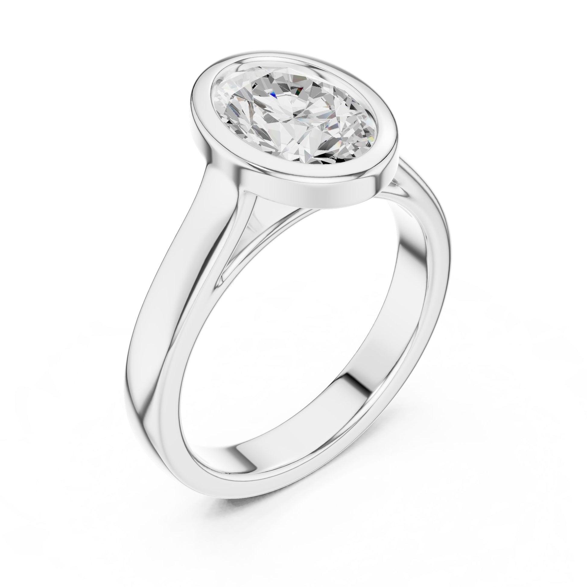 Oval Lab Grown Diamond Solitaire Engagement Ring