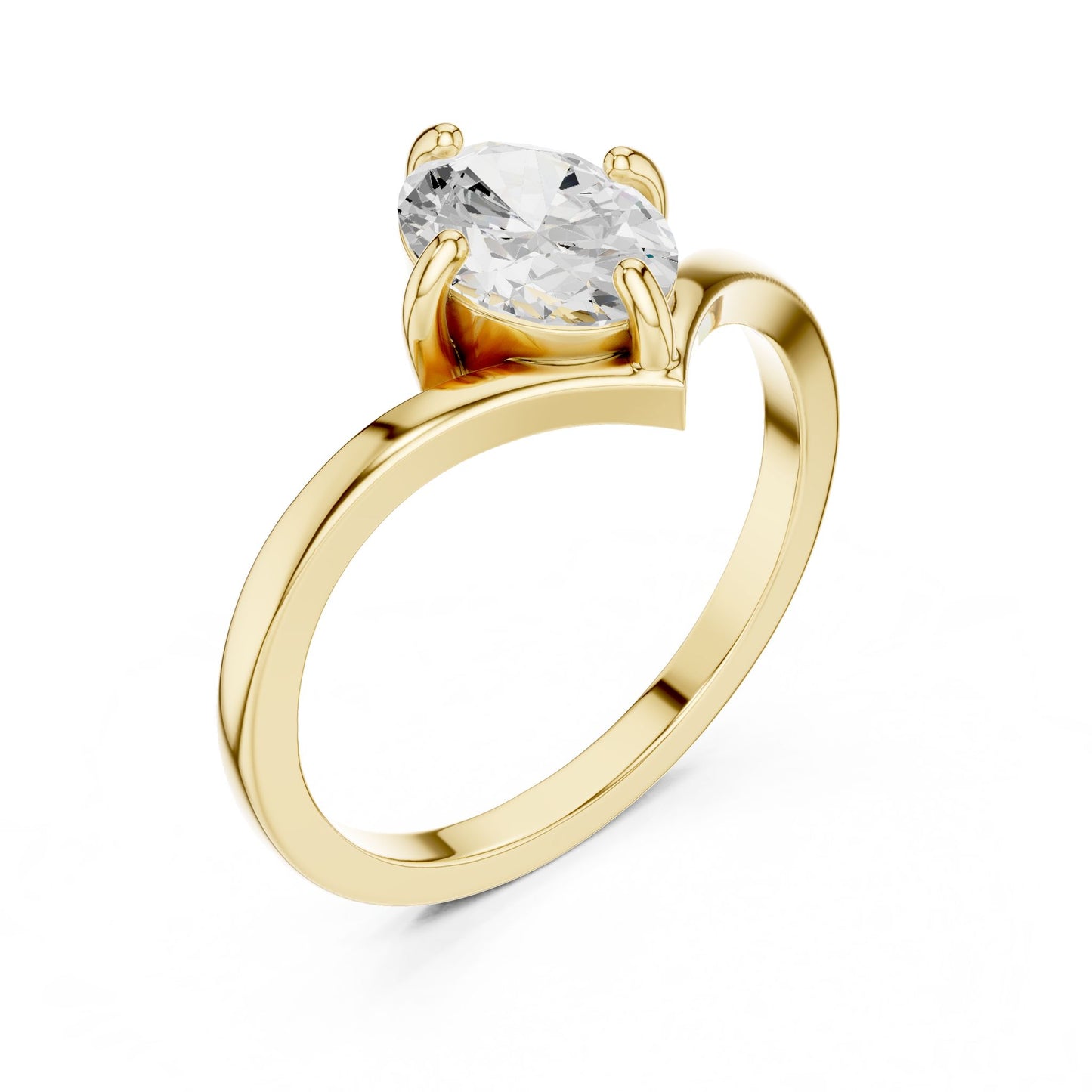 Oval Lab Grown Diamond Solitaire Engagement Ring