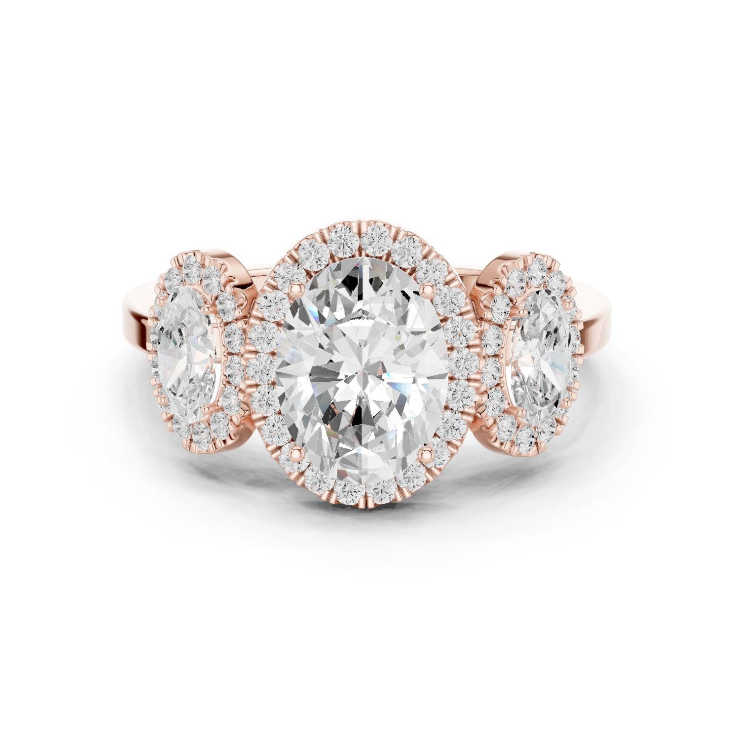 Oval Lab Grown Diamond Three-Stone Engagement Ring