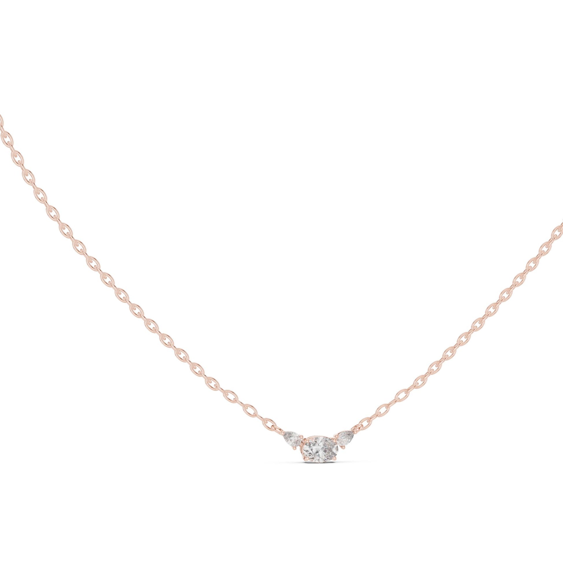 Oval Lab Grown Diamond Three-Stone Pendant