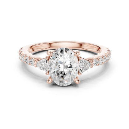 Oval Lab Grown Diamond Three-Stone Engagement Ring