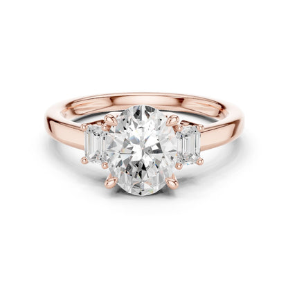 Oval Lab Grown Diamond Three-Stone Engagement Ring