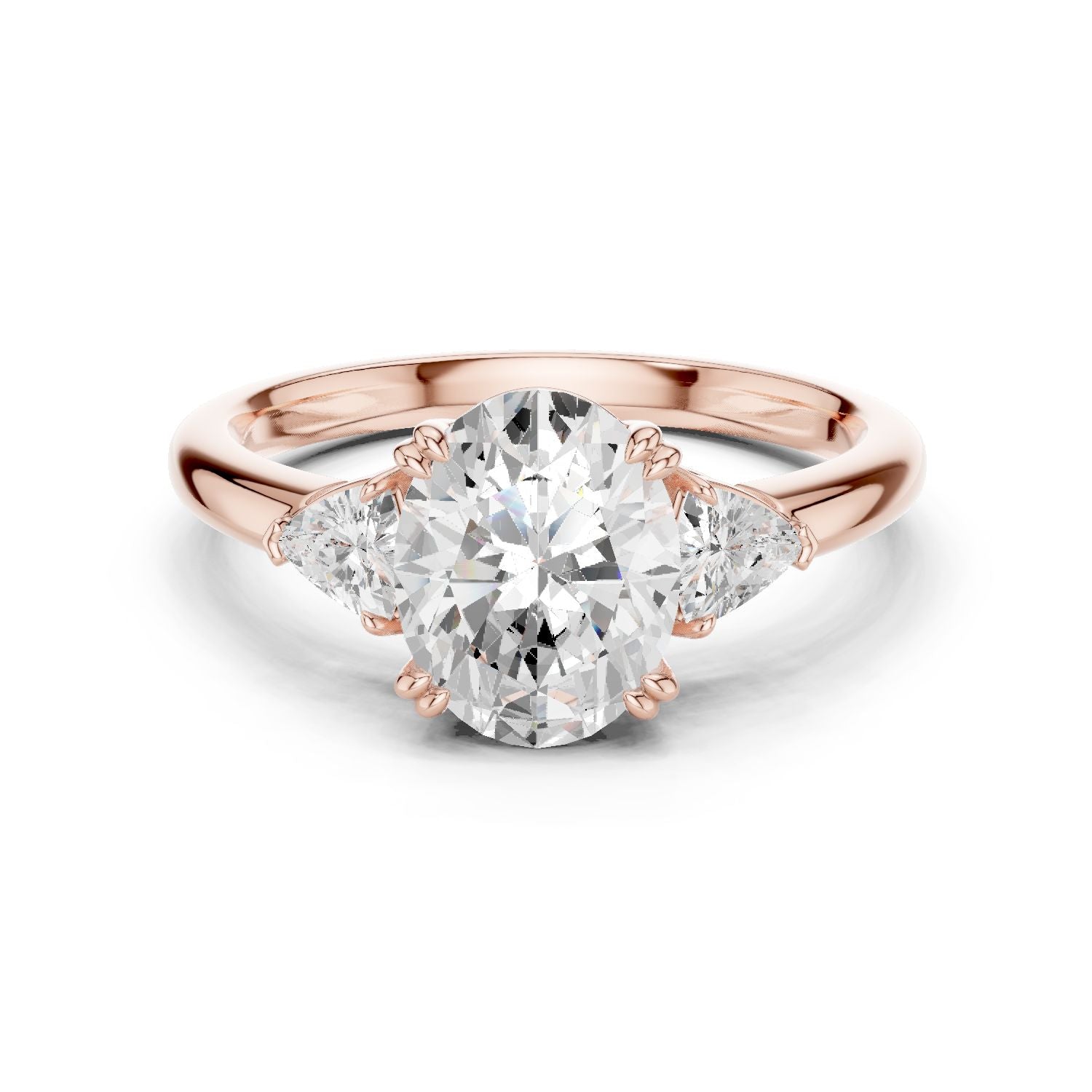 Oval Lab Grown Diamond Three-Stone Engagement Ring