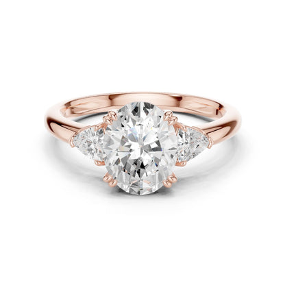 Oval Lab Grown Diamond Three-Stone Engagement Ring