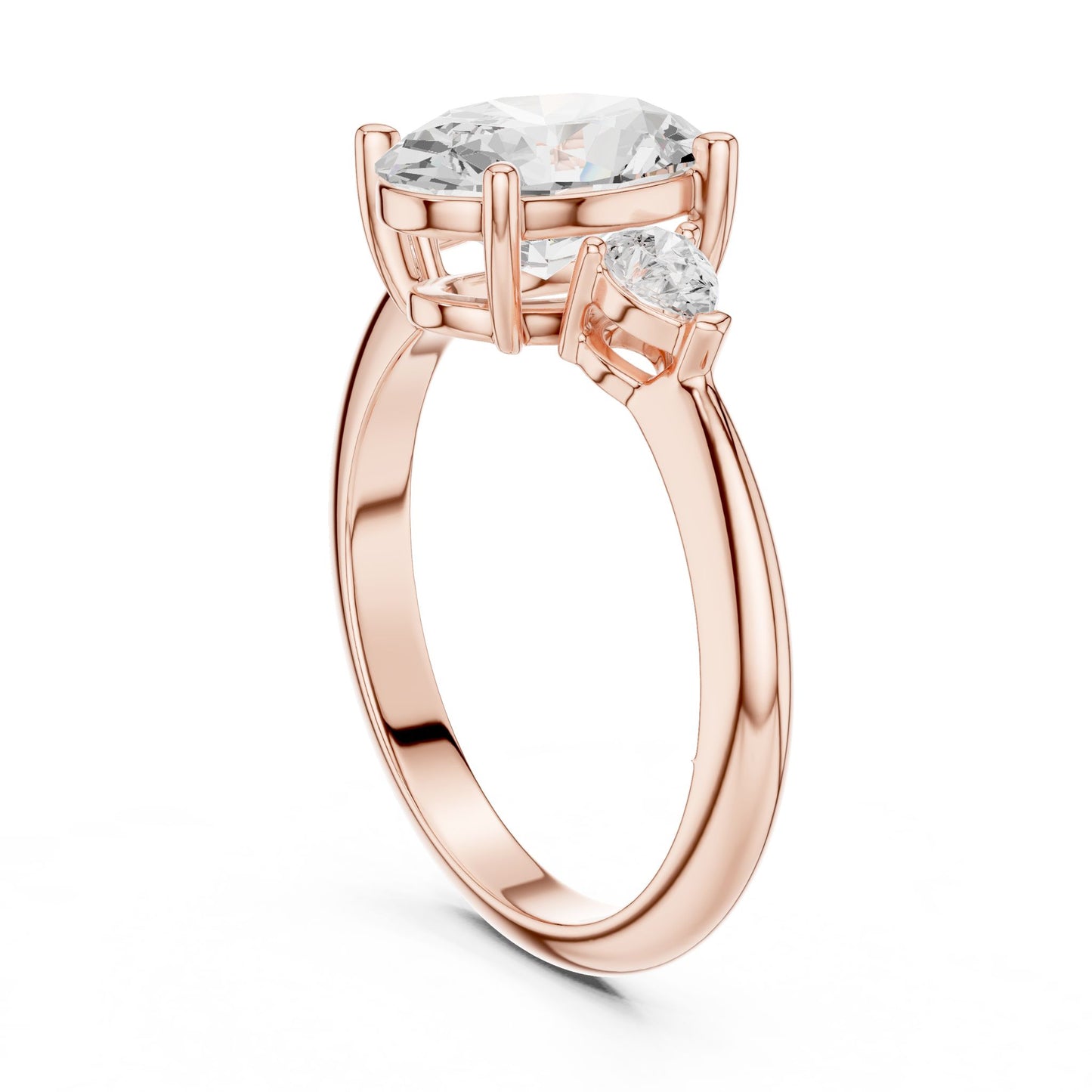 Oval Lab Grown Diamond Three-Stone Engagement Ring