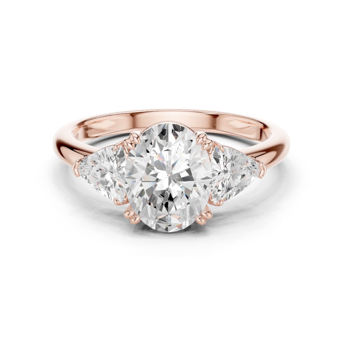 Oval Lab Grown Diamond Three-Stone Engagement Ring