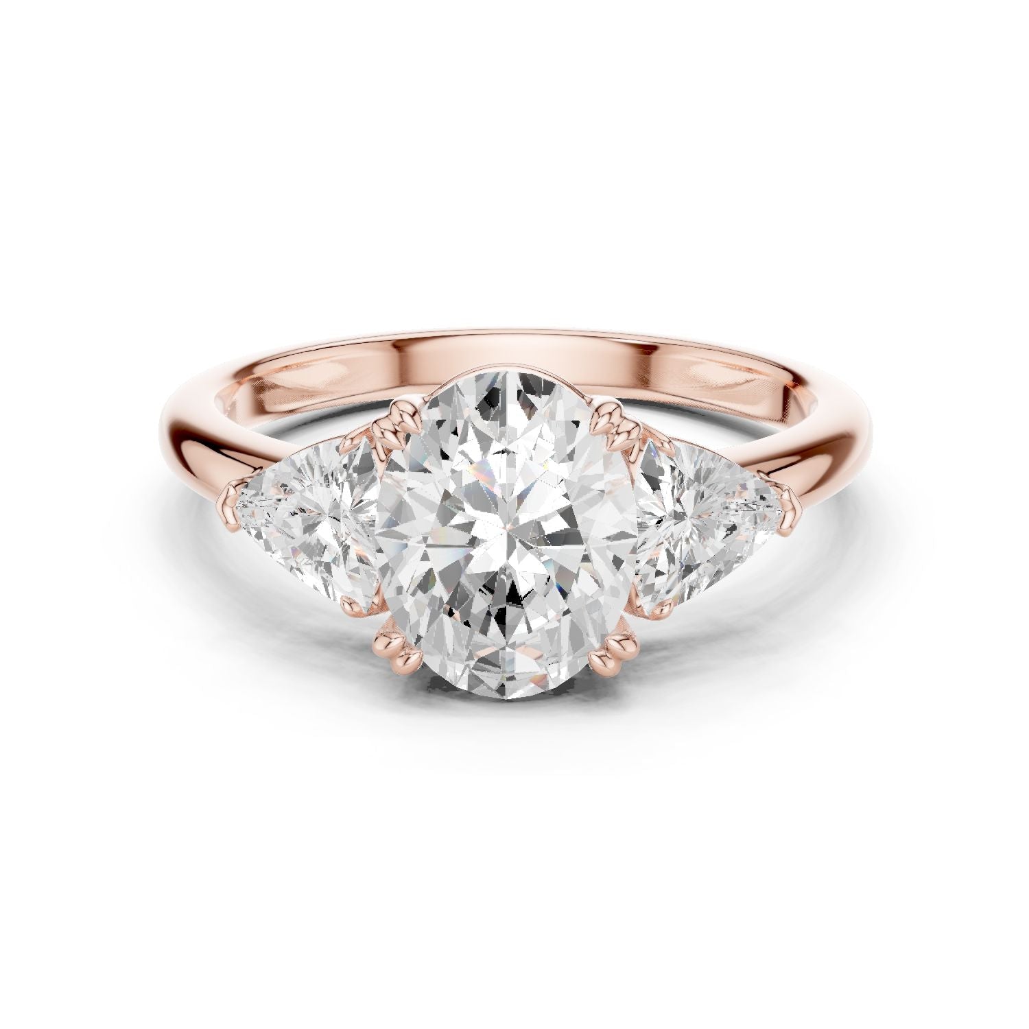 Oval Lab Grown Diamond Three-Stone Engagement Ring