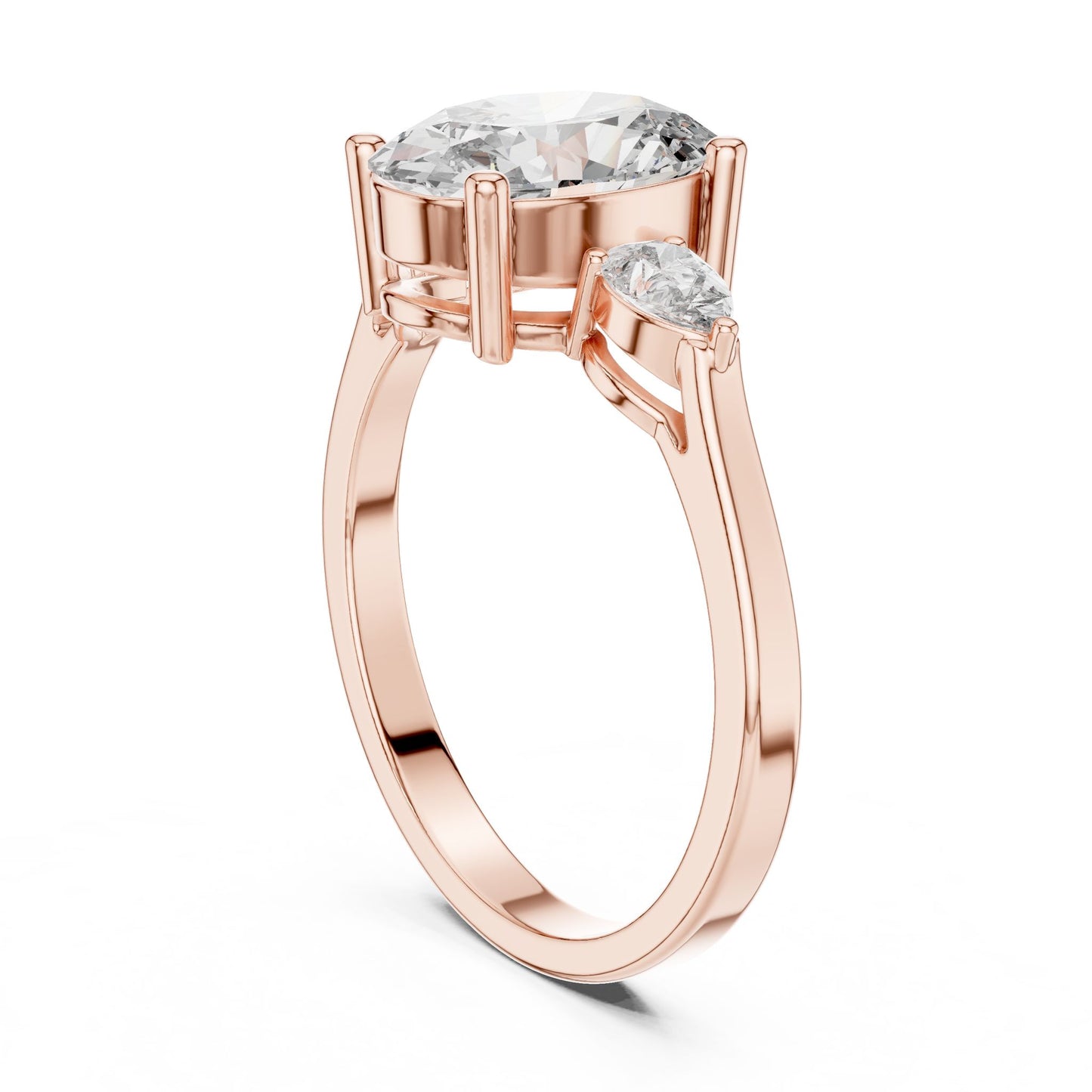 Oval Lab Grown Diamond Three-Stone Engagement Ring