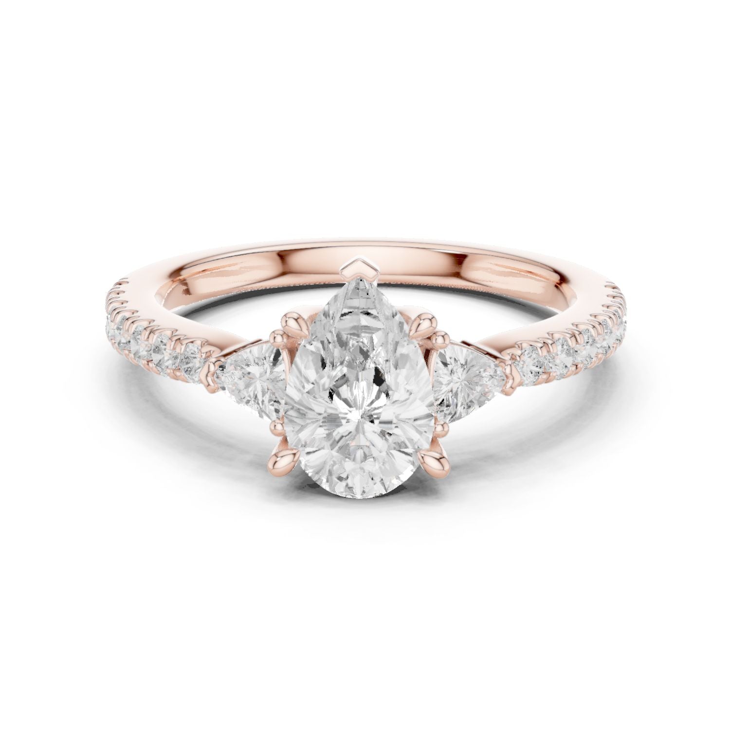 Oval Lab Grown Diamond Three-Stone Engagement Ring